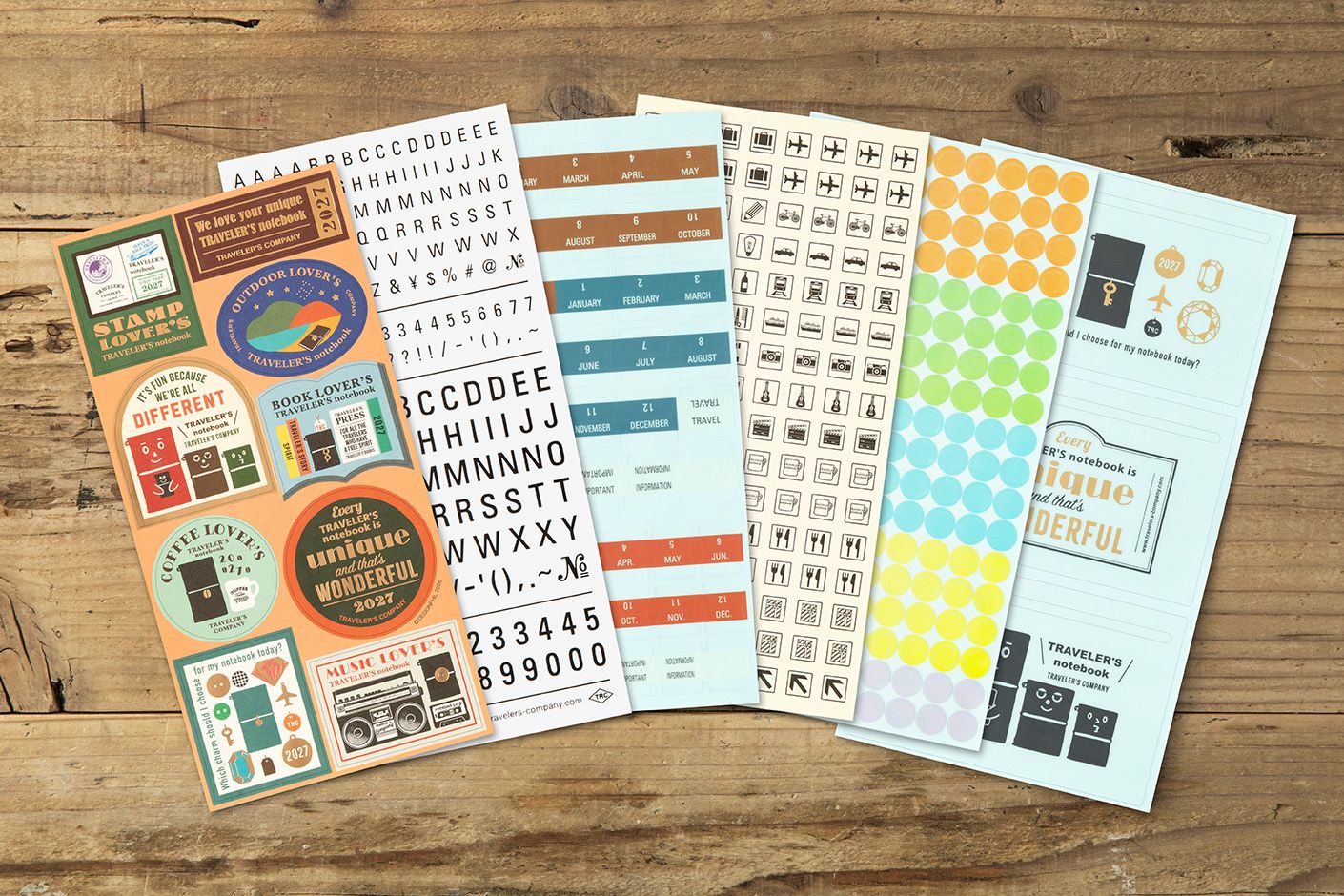TRAVELER'S notebook 2027 Diary Customized Sticker Set