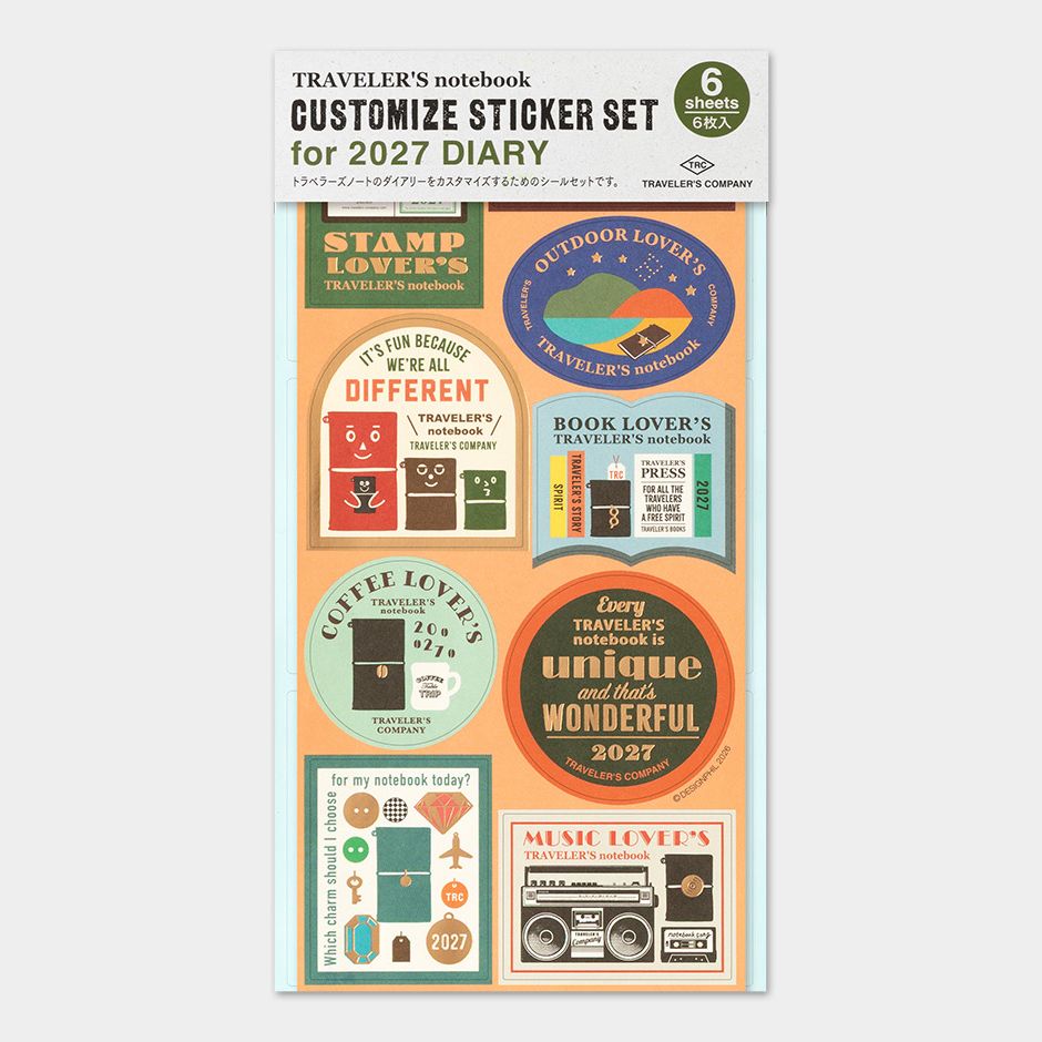 TRAVELER'S notebook 2027 Diary Customized Sticker Set