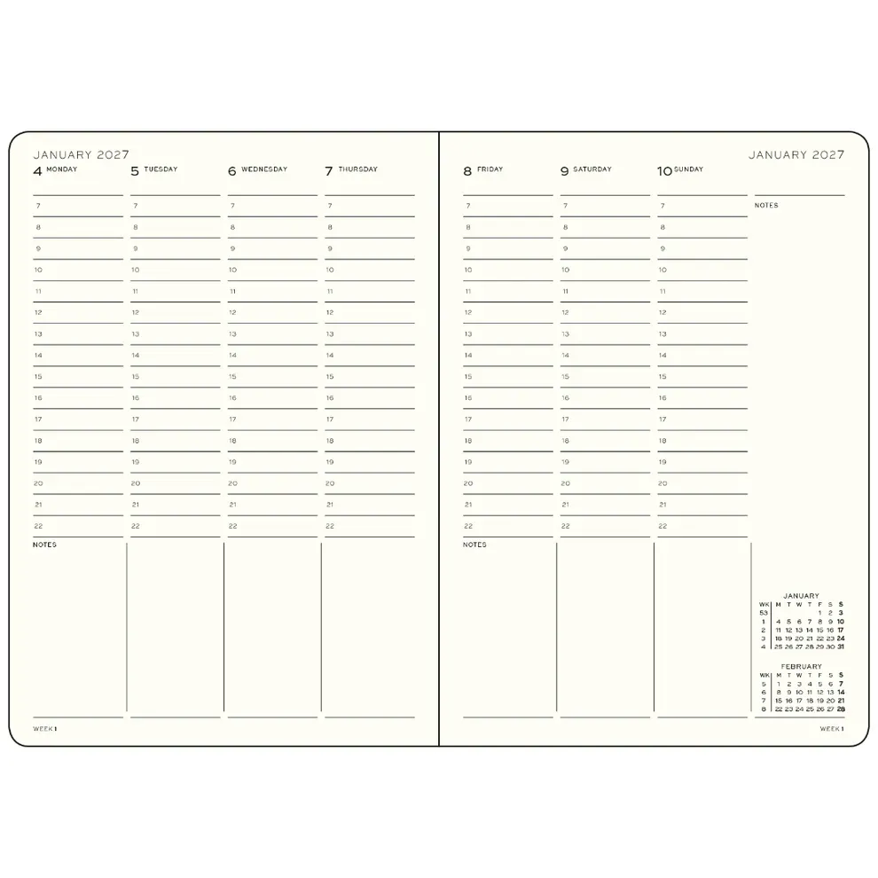Leuchtturm - 2027 A5 Hardcover Academic Week Planner - Forest Green