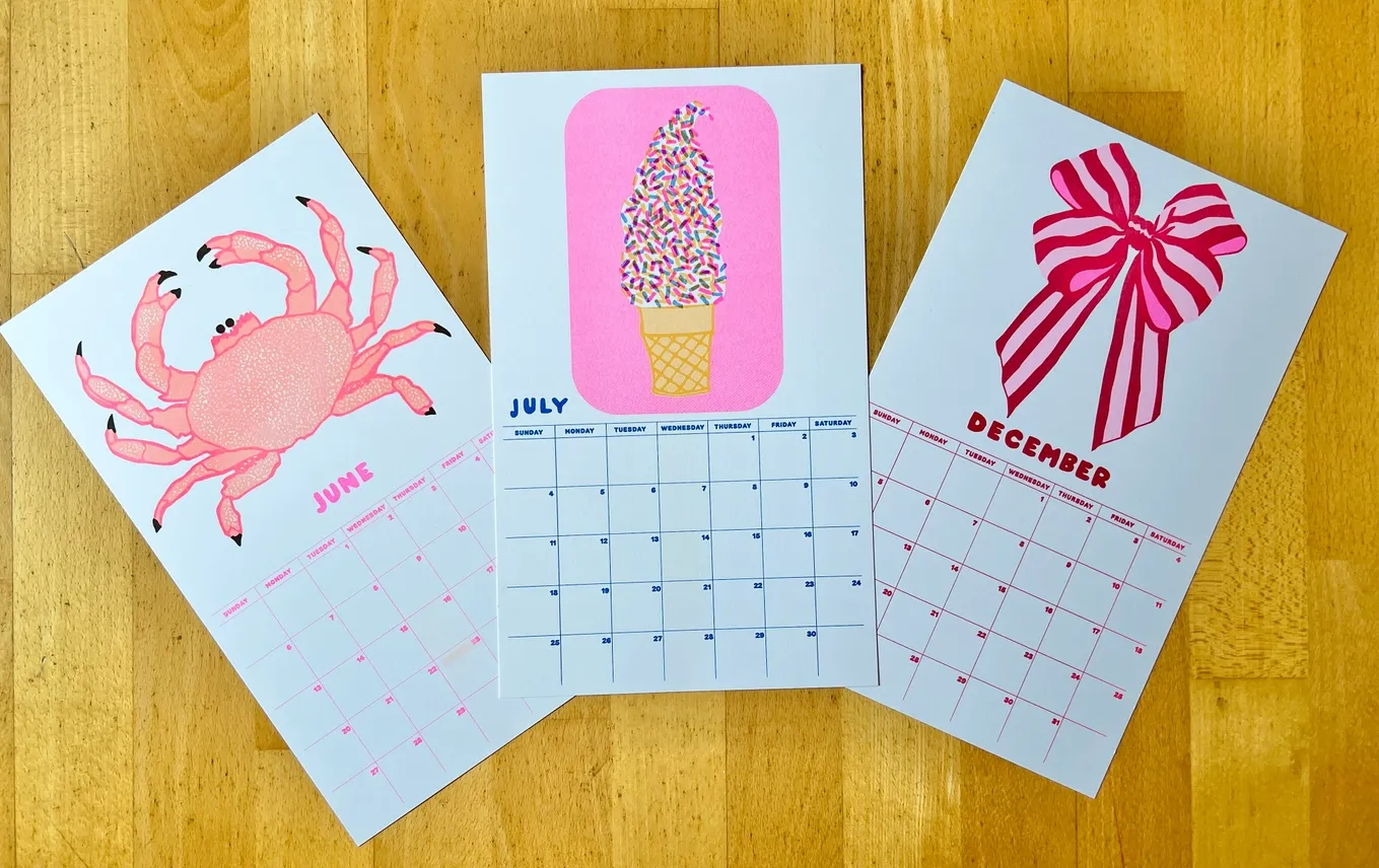 Alphabet Studios Risograph 2027 Calendar