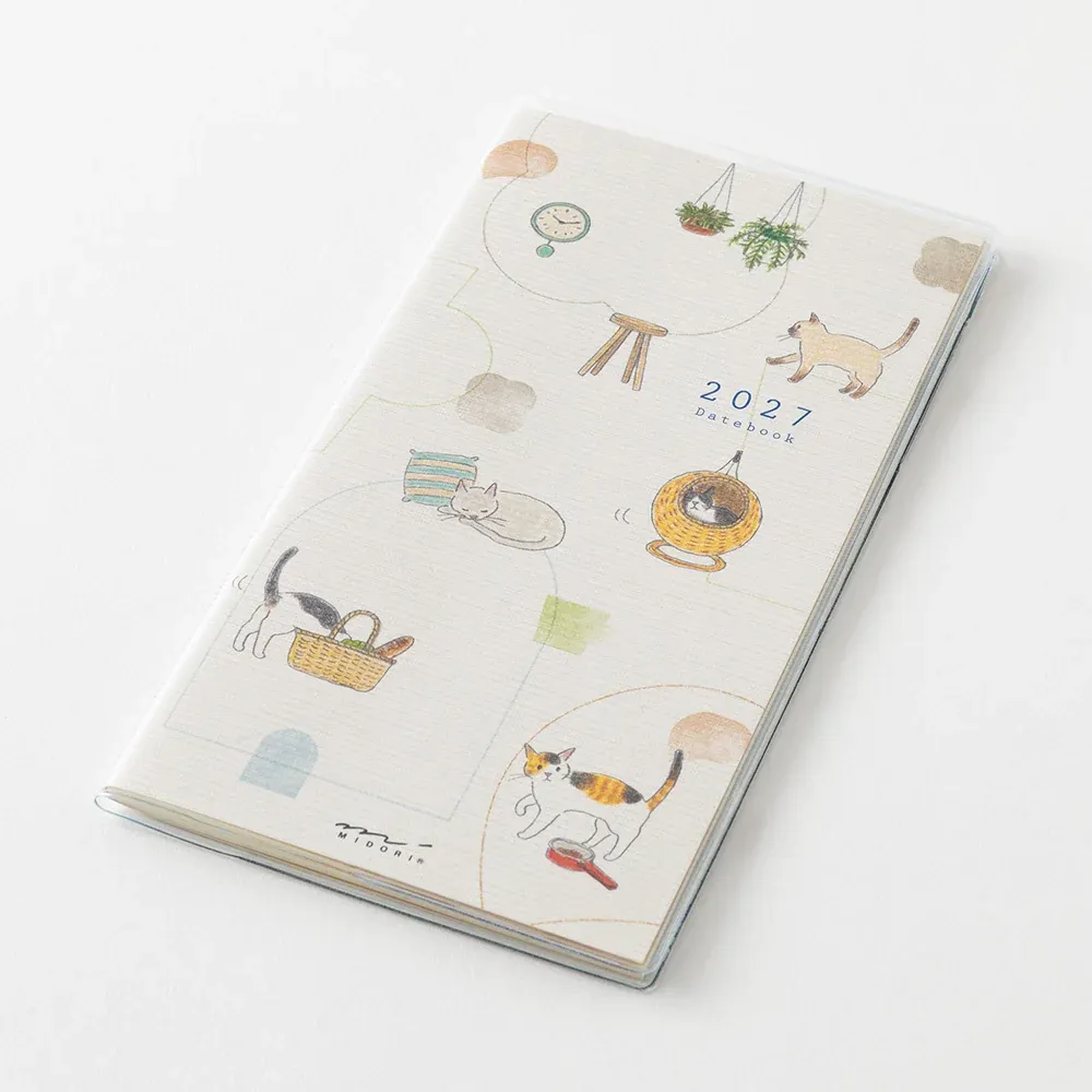 Midori MD Pocket Diary 2027 Slim Cat