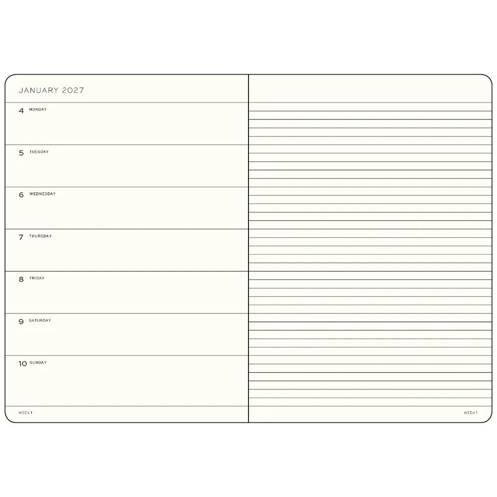 Leuchtturm - 2027 B5 Hardcover Weekly Planner &amp; Notebook - Indigo