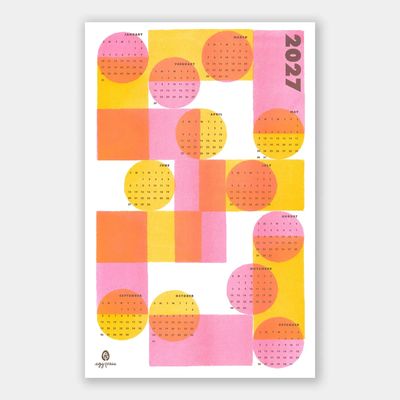 2027 Geometric Risograph Calendar
