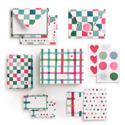 E. Frances Paper Happy Plaid Stationery Gift Box Set