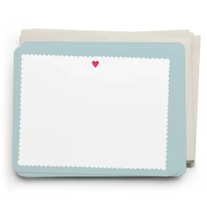 E. Frances Paper Scalloped Heart Flat Notecard Set