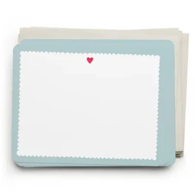 E. Frances Paper Scalloped Heart Flat Notecard Set