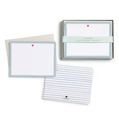 E. Frances Paper Scalloped Heart Flat Notecard Set