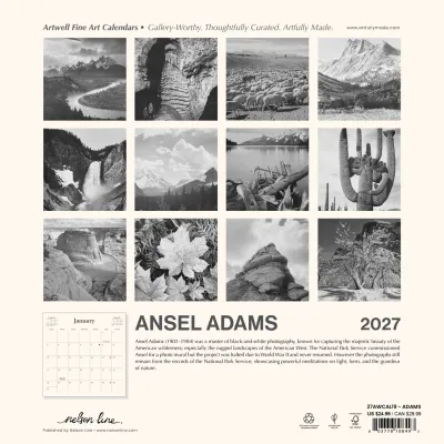 Ansel Adams 2027 12x12 Artwell Calendar
