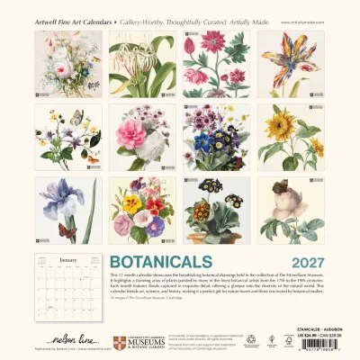 Botanicals 2027 12x12 Artwell Calendar