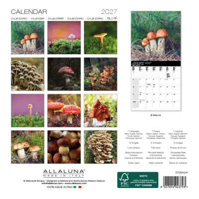 Mushrooms 2027 7x7 Allaluna Calendar