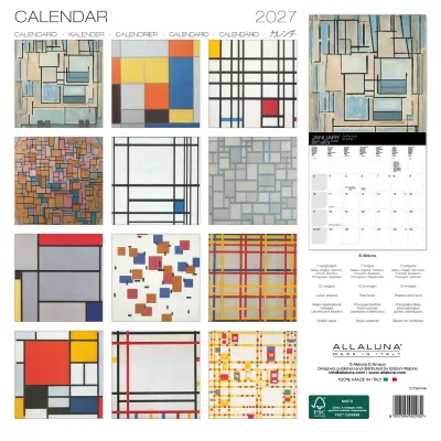 Mondrian 2027 12x12 Allaluna Calendar