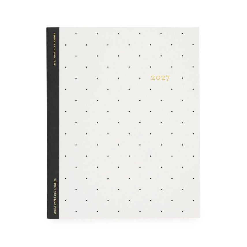 2027 Black Swiss Dot Monthly Planner