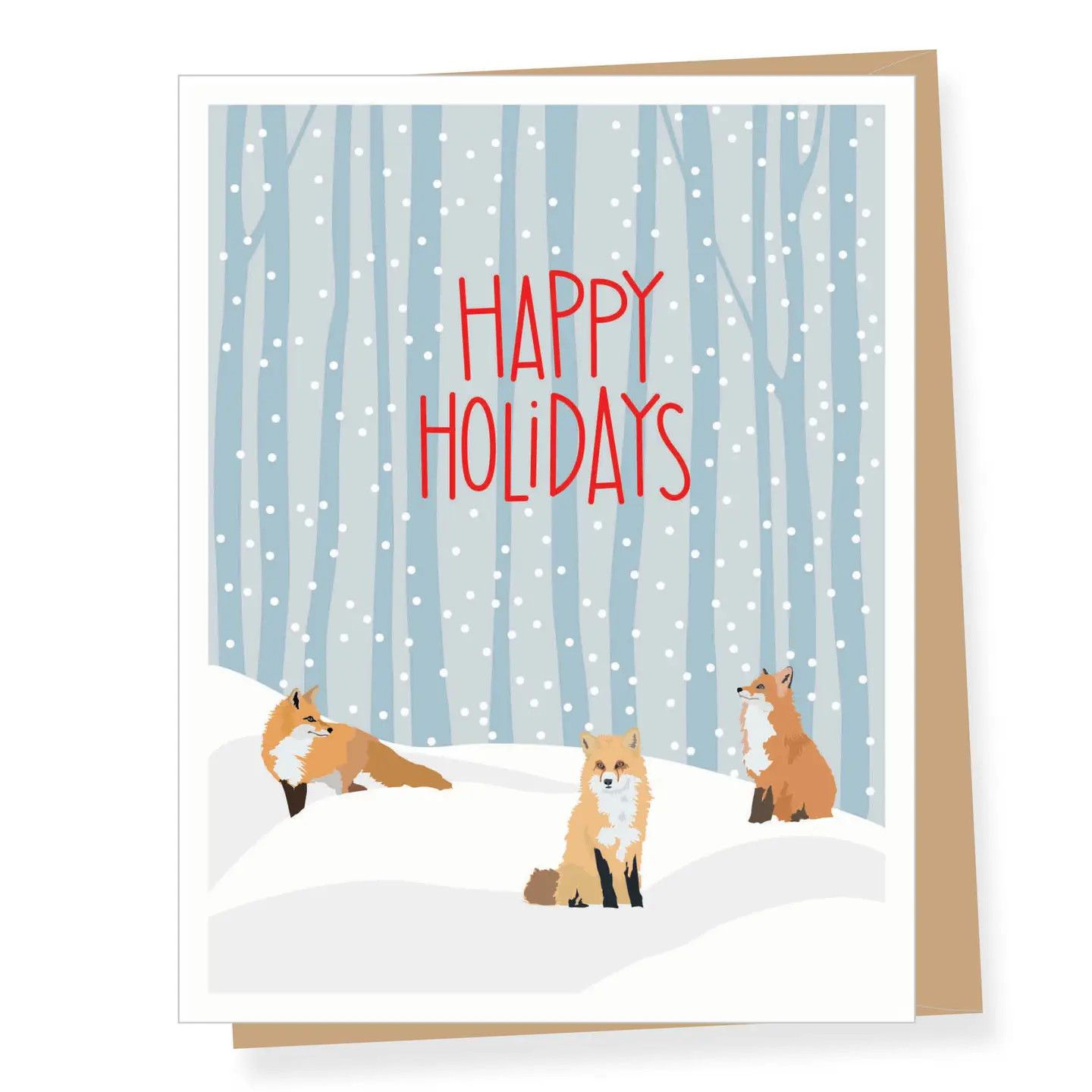 Happy Holiday Foxes Cards (set of 8)