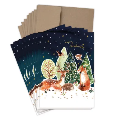 Snowy Woodland Scene Holiday Cards (box of 10)