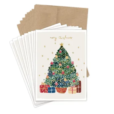 Merry Christmas Tree Holiday Cards (box of 10)