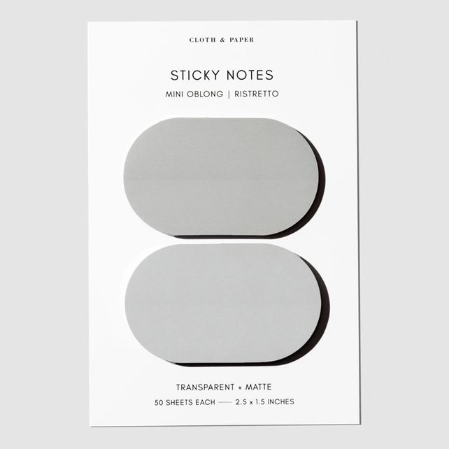 Cloth &amp; Paper Mini Oblong Sticky Note Set - Ristretto