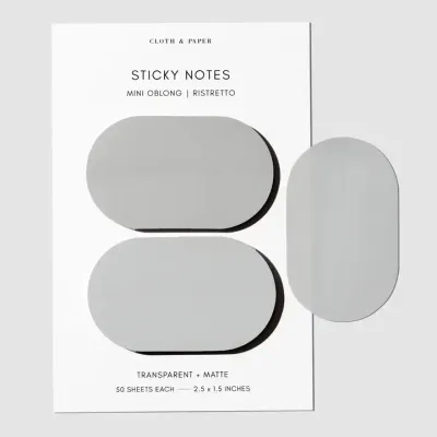 Cloth &amp; Paper Mini Oblong Sticky Note Set - Ristretto