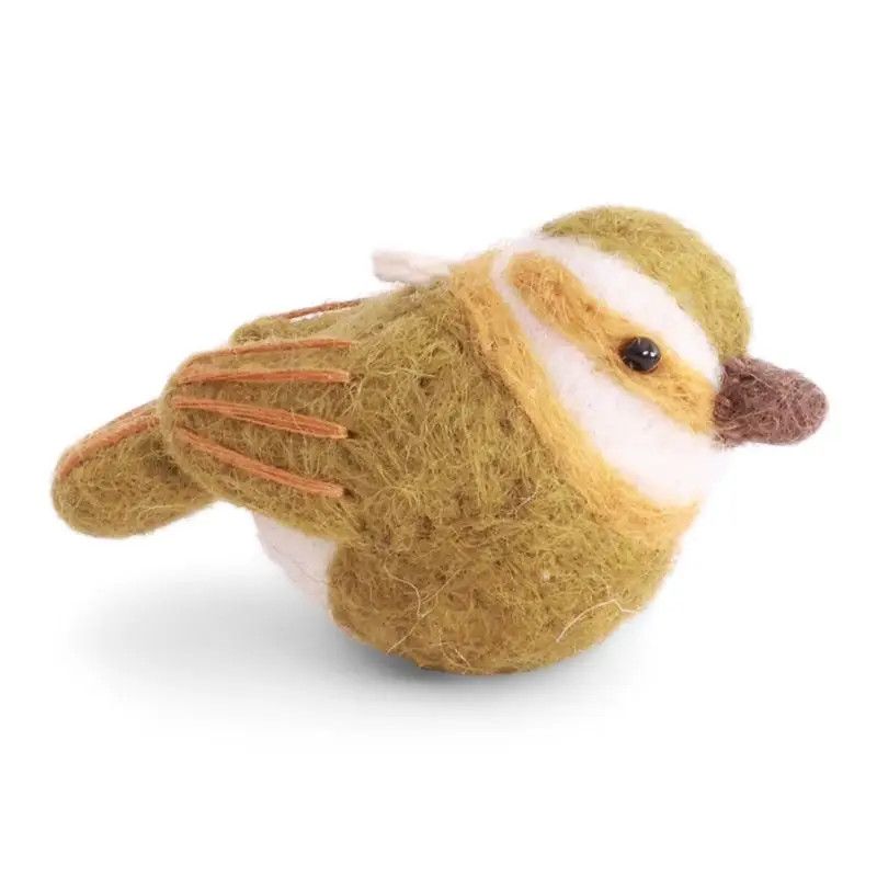 Spinus Bird Felt Ornament Moss Green