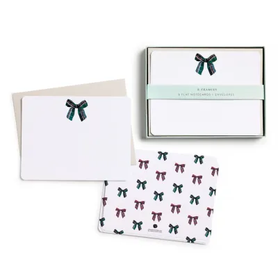 Plaid Bow Flat Notes (Set of 8)