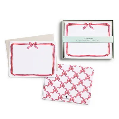 Red Ribbon Candy Flat Notes (Set of 8)