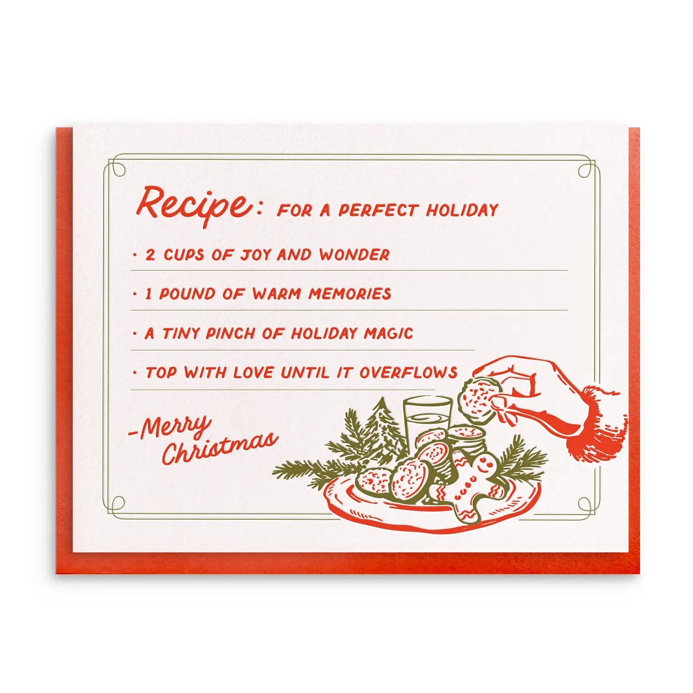 Christmas Recipe Letterpress Card