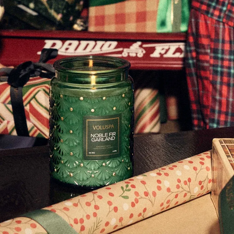 Voluspa Noble Fir Garland Large Jar Candle 18 oz