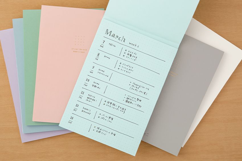 Midori Colored Paper Pad A5 Dot Grid