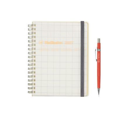 Rollbahn 2027 Diary Spiral High Pocket Check Large Clear Grey