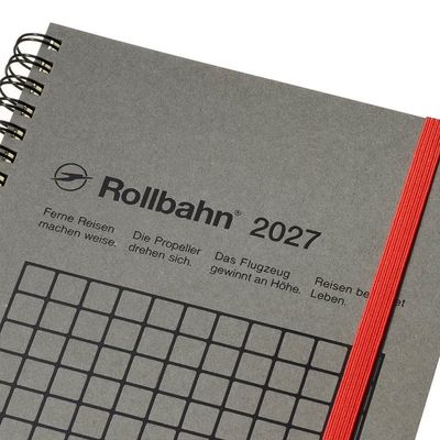 Rollbahn 2027 Diary Spiral Monaural A5 Gray