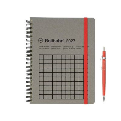 Rollbahn 2027 Diary Spiral Monaural A5 Gray