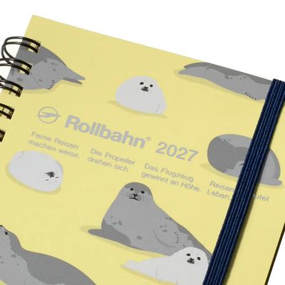 Rollbahn 2027 Diary Spiral Medium Animal Cream