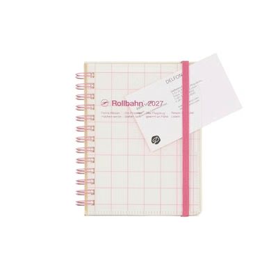 Rollbahn 2027 Diary Spiral High Pocket Check Medium Clear Pink