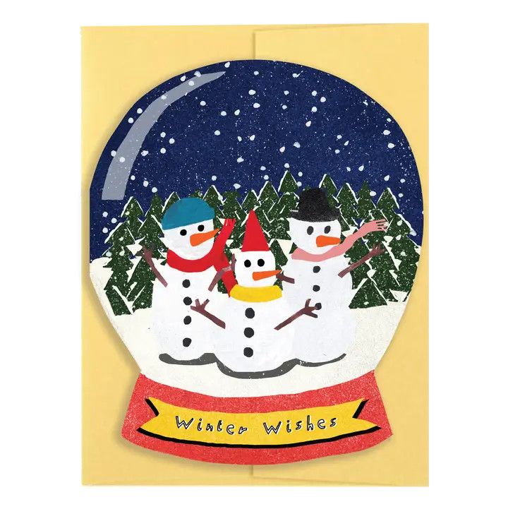 Winter Wishes Snow Globe Die Cut Card