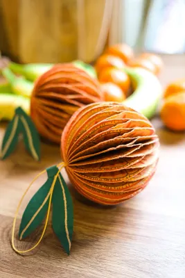 East End Press Orange Honeycomb Ornament