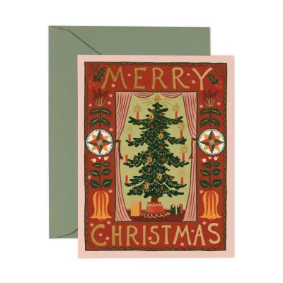 Folk Christmas Tree Cards (box of 8)