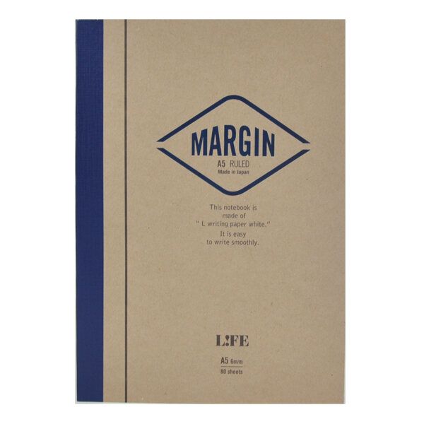 Life Margin Note B5 Lined, Blue Spine