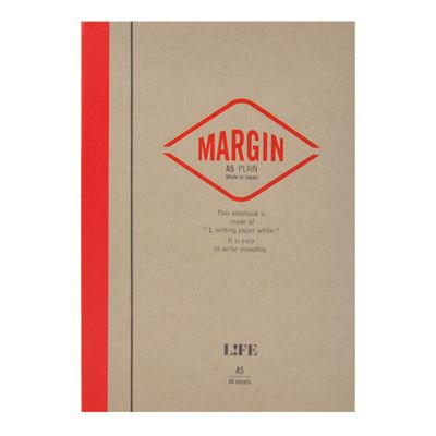 Life Margin Note A5 Blank, Red Spine