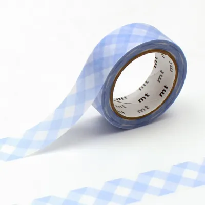 Thick Checkered Pastel Ultramarine Washi