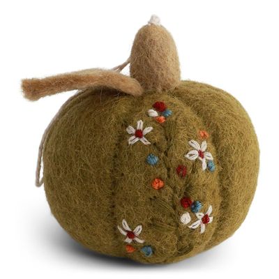 Embroidered Pumpkin Felt Ornament