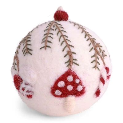White Felt Bauble Ornament