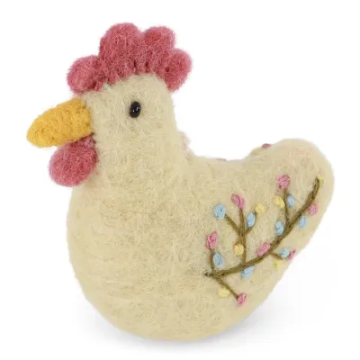 Embroidered Rooster Felt Ornament