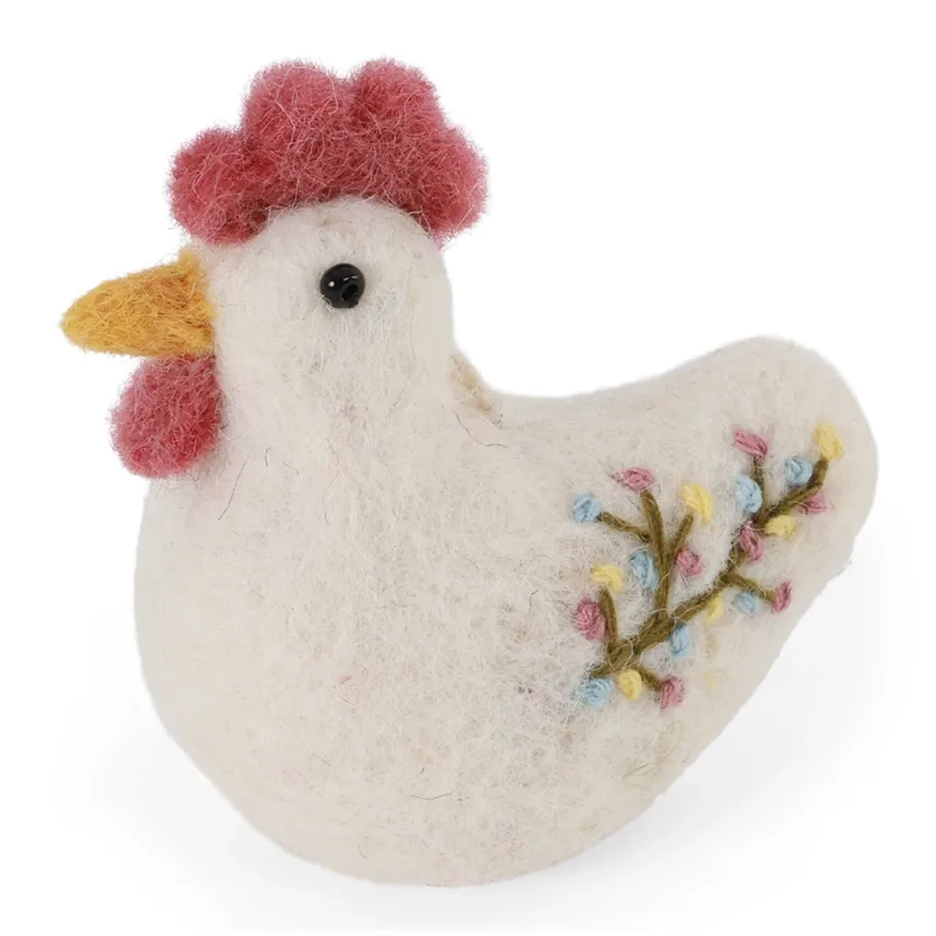 Embroidered Rooster Felt Ornament