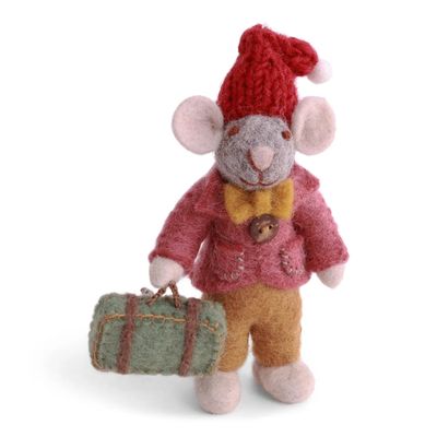 Small Grey Mouse Felt Ornament