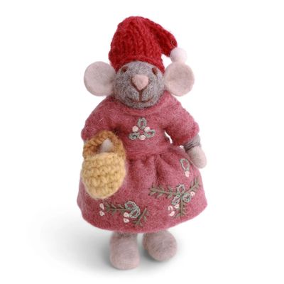 Small Grey Mouse Felt Ornament