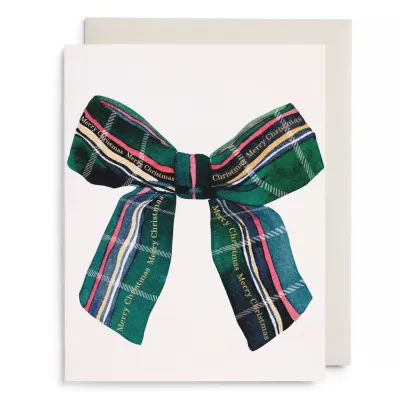 E. Frances Paper Christmas Plaid Bow Cards (box of 6)