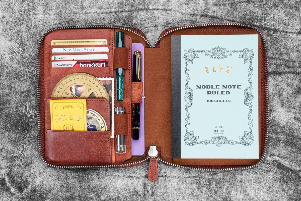 Galen Leather Zip B6/B6 Slim Planner Folio