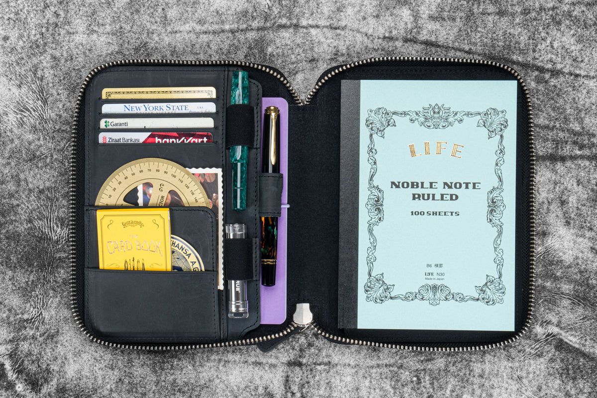 Galen Leather Zip B6/B6 Slim Planner Folio