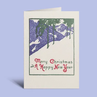 Over the Hills Letterpress Holiday Cards (box of 8)