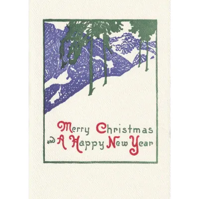 Over the Hills Letterpress Holiday Cards (box of 8)