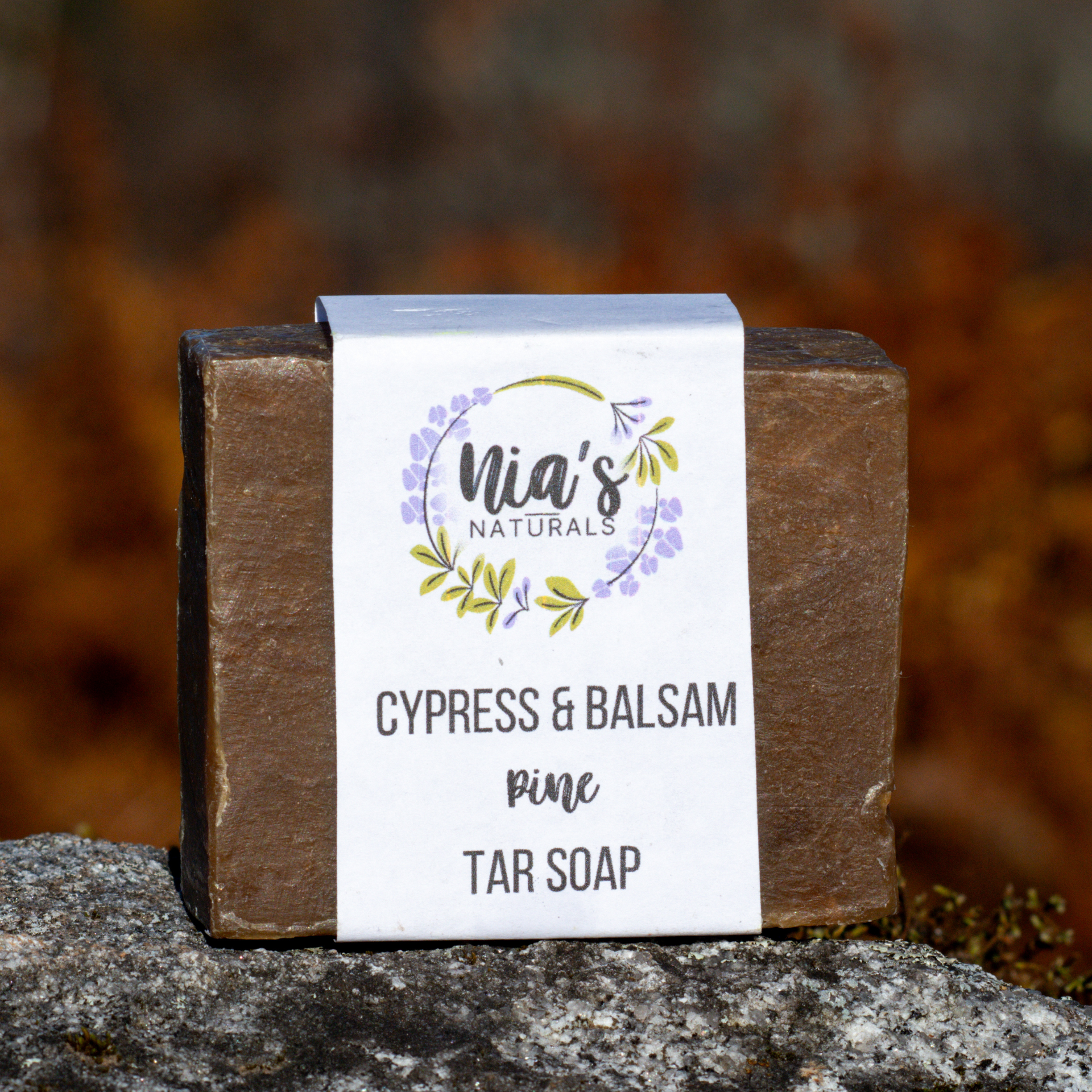 Cypress and Balsam Pine Tar Vegan soap bar by Nia's Naturals, a Vermont soap company